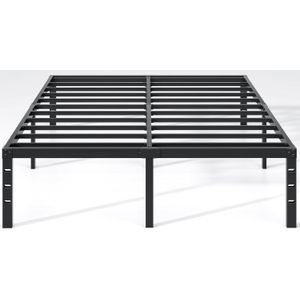 Metal Bed Frame with Storage, Queen Size