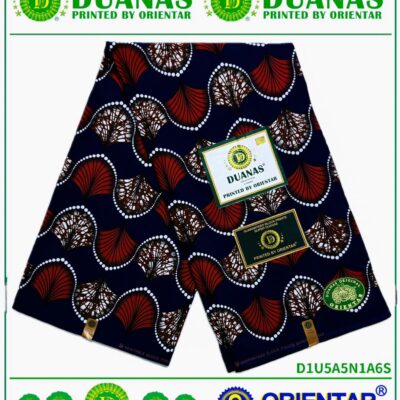 Navy Blue, Red and Cream Kitenge